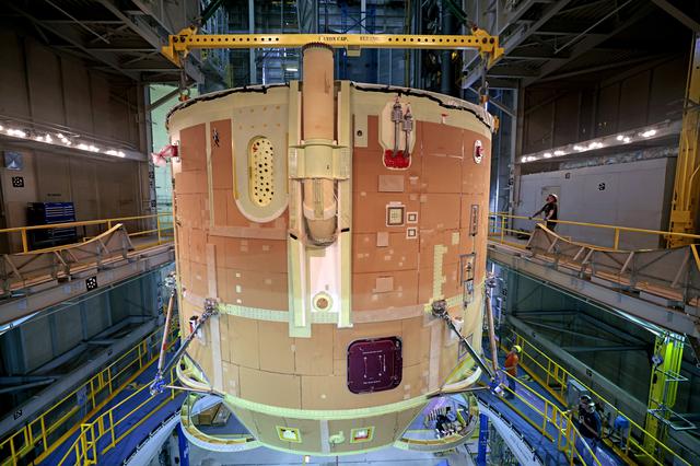 NASA image: Artemis II Engine Section and Boat-tail Joined